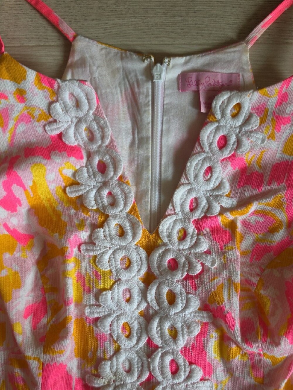 Lilly Pulitzer Pink & Yellow Floral Lace-Front Cami - Picture 3 of 6